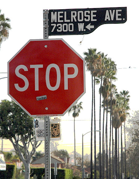 Stop sign, Melrose Avenue