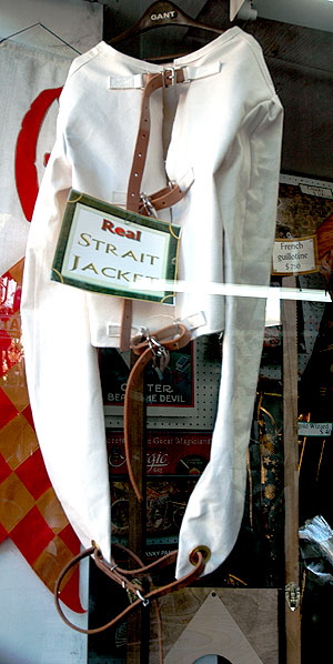 Actual straightjacket for sale on Hollywood Boulevard