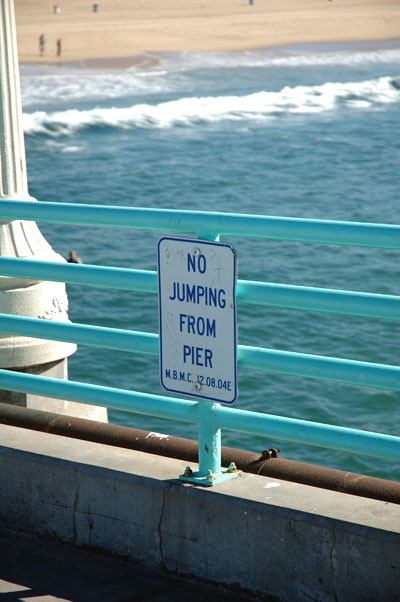 Warning Sign - Manhattan Beach Pier