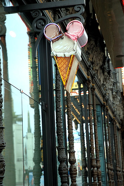 Disney Ice Cream Parlor at the El Capitan Theater, across the boulevard from the Kodak Theater at Hollywood and Highland