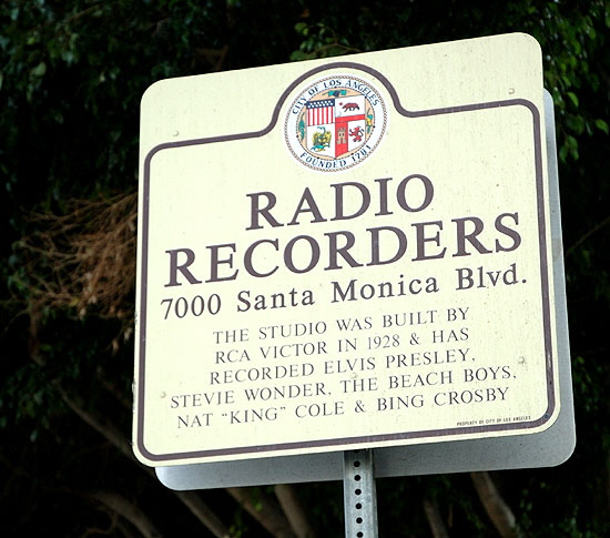 Radio Recorders, on the corner of Santa Monica Boulevard and Orange Avenue, Hollywood