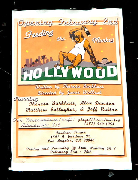 Feeding the Monkey in Hollywood poster - Gardner Avenue, Guitar Row, Sunset Boulevard, Hollywood   