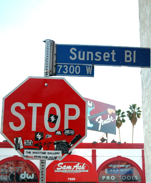 Sunset at Vista - Guitar Row, Sunset Boulevard, Hollywood   