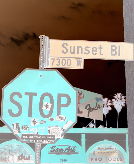 Sunset at Vista - Guitar Row, Sunset Boulevard, Hollywood   