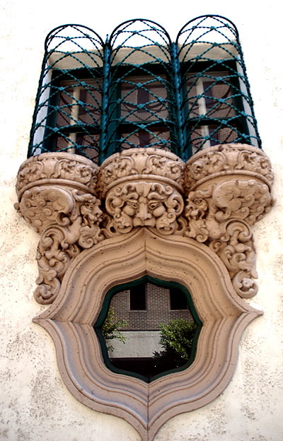 Churrigeresque detail - floral and scrollwork cast and attached to the building - in the manner of the Spanish architect Churriguera