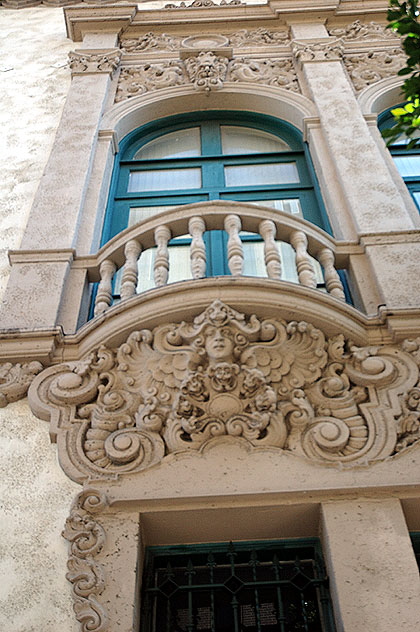 Churrigeresque detail - floral and scrollwork cast and attached to the building - in the manner of the Spanish architect Churriguera