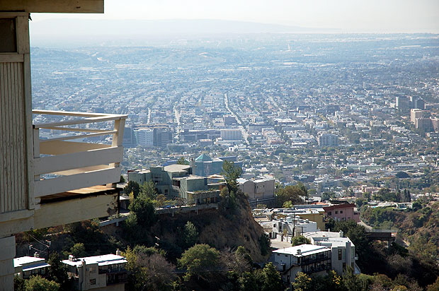 Way up in the Hollywood Hills, Saturday morning, March 3, the view from Sunset Plaza Drive -