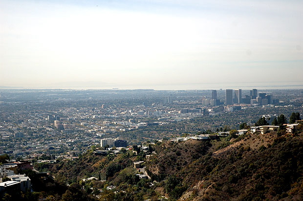 Way up in the Hollywood Hills, Saturday morning, March 3, the view from Sunset Plaza Drive -