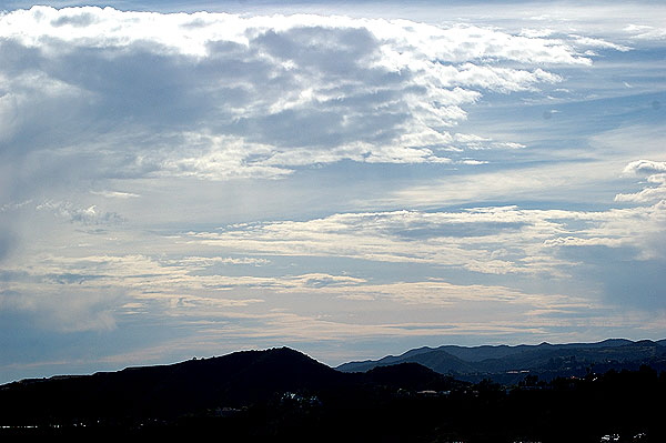 Clouds to the north - as seen from Mulholland Drive, Tuesday, March 6