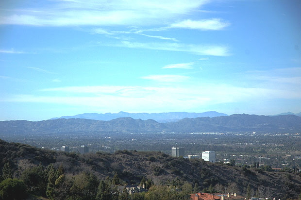 View north from Mulholland Drive, Tuesday, March 6