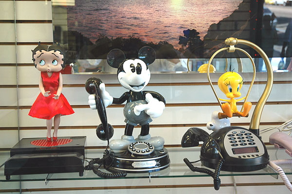 In the window of a combination souvenir and pawn shop in the 6600 block of Hollywood Boulevard