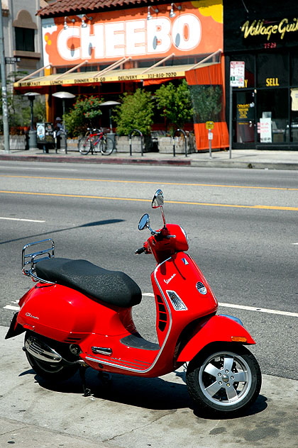 This Vespa is sitting pretty on Sunset in Guitar Row