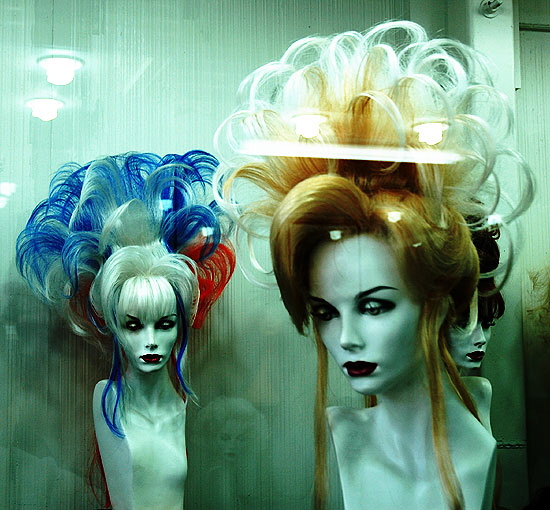 Wigs at Hollywood Boulevard costume shop