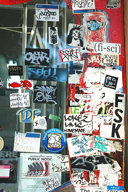 Hollywood Boulevard, window stickers
