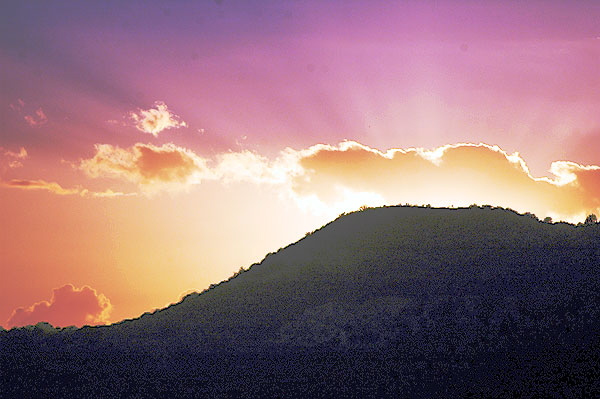 Sun setting over the Hollywood Hills