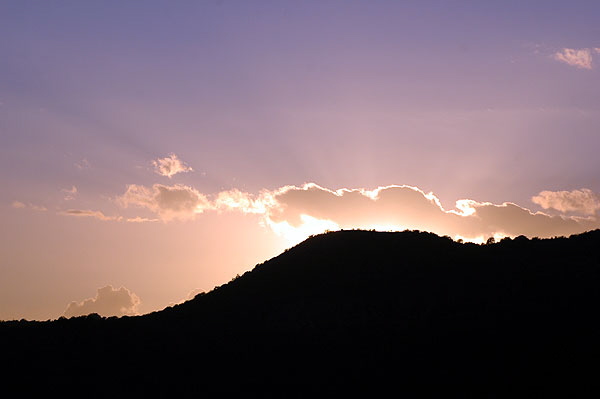 Sun setting over the Hollywood Hills