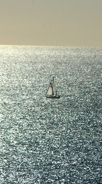 View  from Pacific Palisades Park, Santa Monica, California, late afternoon - 