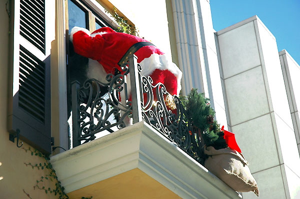 Christmas display at Bijan on Rodeo Drive