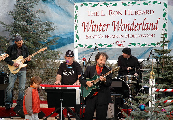 The Christmas band at the L. Ron Hubbard Center, Hollywood Boulevard