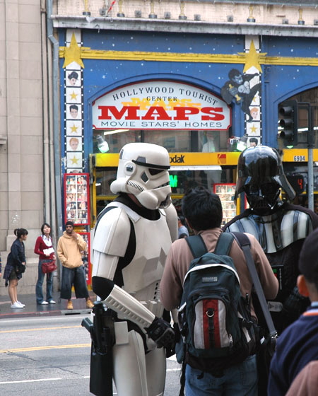 Imperial Storm Trooper and Darth Vadar  - Hollywood  Boulevard