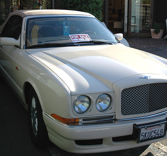 Bentley convertible for sale on the Sunset Strip