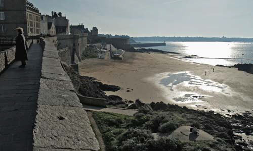 Saint Ma,o, France - On the wall, the old town's ramparts