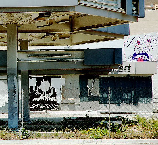 Abandoned gas station, PCH, Malibu