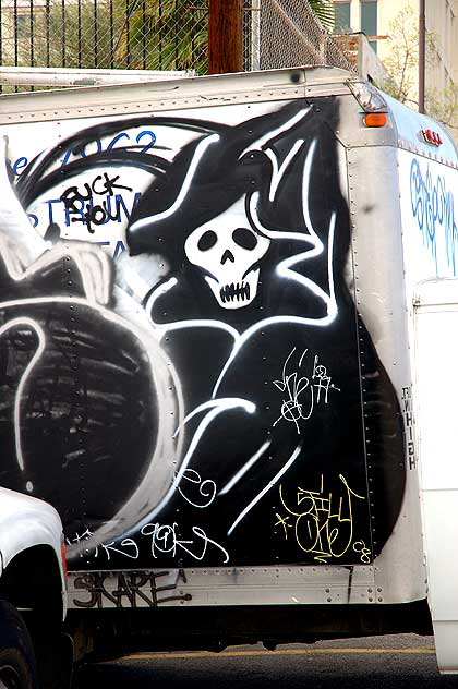 "Death Truck" - graffiti on moving van in a lot behind Hollywood Boulevard