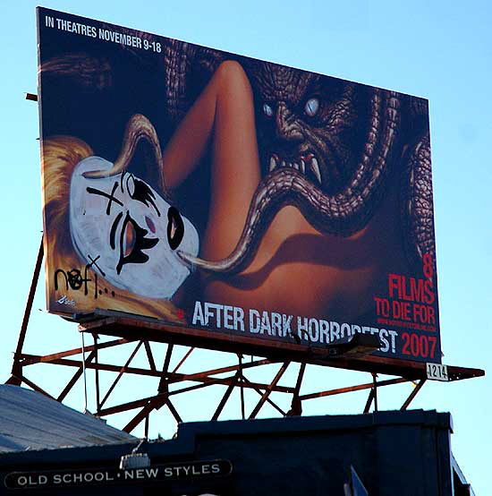 Defaced SciFi Channel billboard, Melrose Avenue