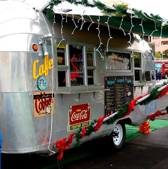 Airstream trailer concession stand at the public ice rink in Santa Monica, Arizona at Fourth