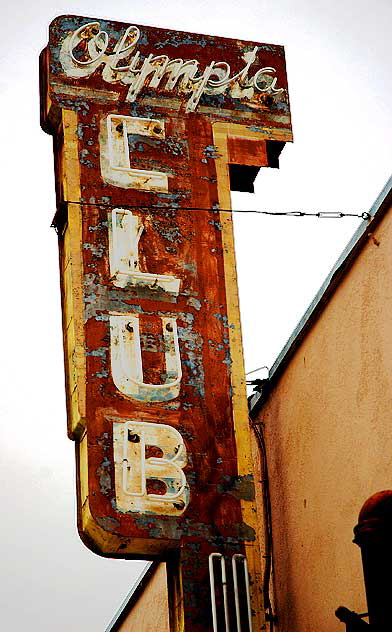 Old sign adding "atmosphere" to the Buffalo Club, 1520 Olympic Boulevard, Santa Monica