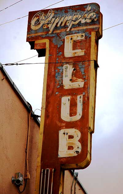 Old sign adding "atmosphere" to the Buffalo Club, 1520 Olympic Boulevard, Santa Monica