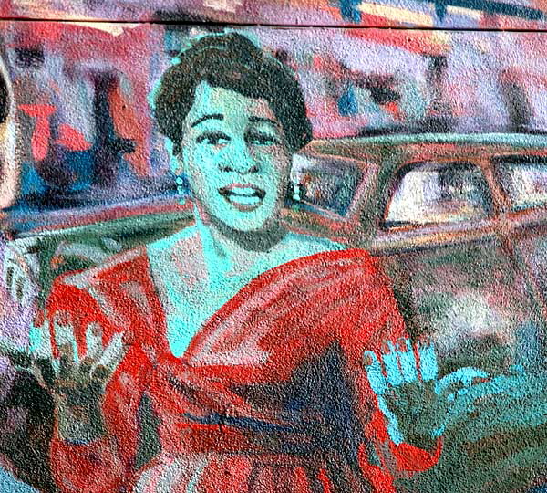 The unattributed mural on the west wall of Amoeba Music, Sunset Boulevard, Hollywood - Ella Fitzgerald 