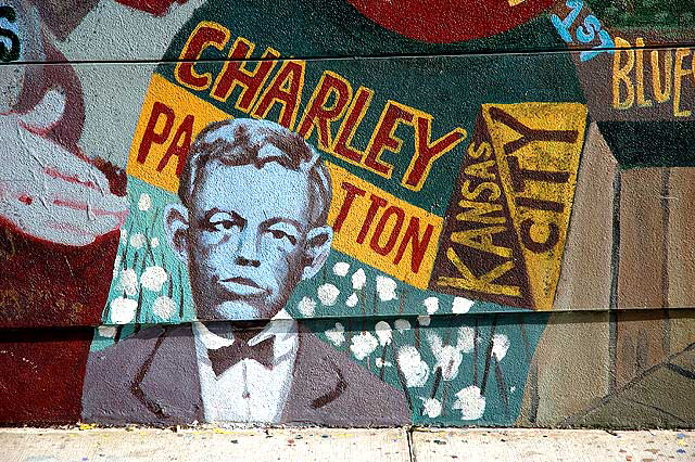The unattributed mural on the west wall of Amoeba Music, Sunset Boulevard, Hollywood - Charlie Patton