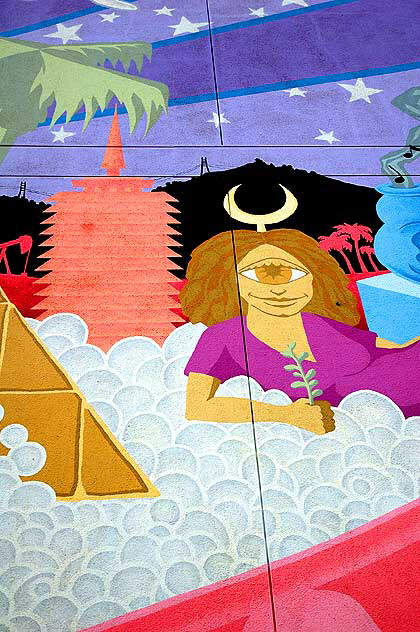 Yeti mural detail, Amoeba Music, Sunset Boulevard, Hollywood