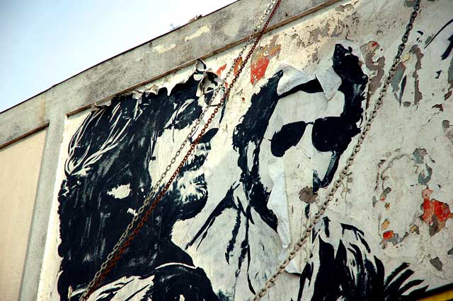 Tattered marquee with chains, Fairfax Avenue, south of Melrose