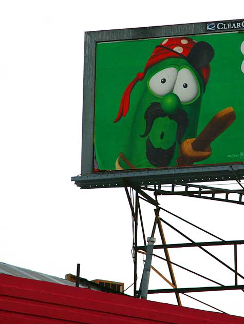 Billboard - green cucumber pirate, Fairfax Avenue, south of Melrose