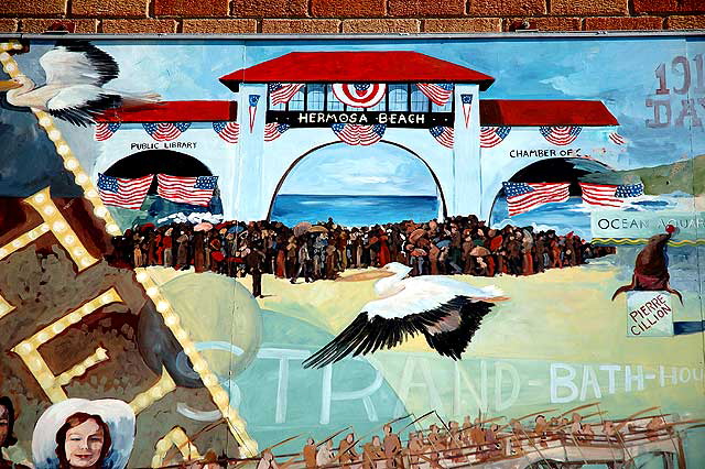 Sunny Southern California mural, Dawn and Neal Von Flue, Pier Plaza, Hermosa Beach, 2007