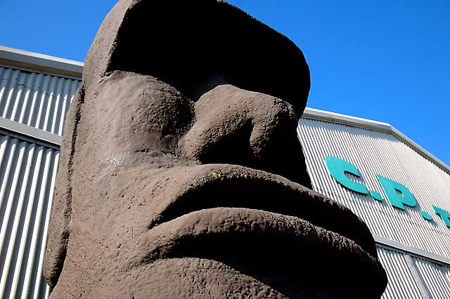 Tiki head at CP Three Prop House (Cinema Props, the third of their four warehouses), 1107 Bronson (at Santa Monica Boulevard), Hollywood