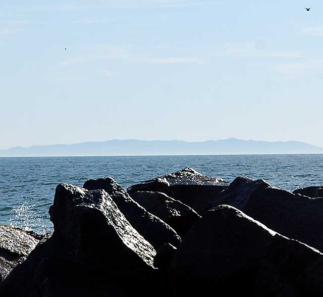 Catalina from the Venice Beach breakwater