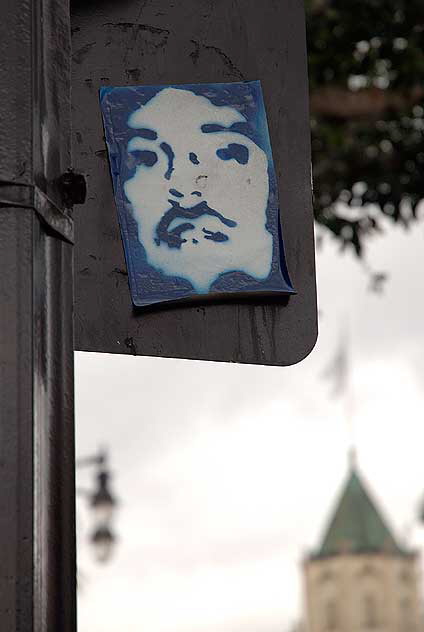 Blue Face - sticker, Hollywood Boulevard