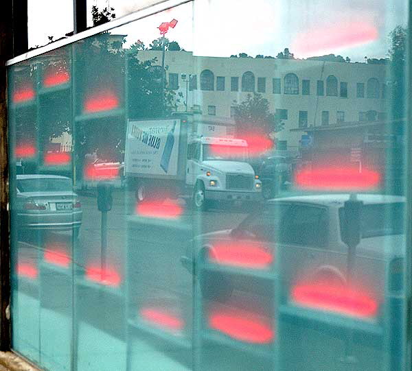 Neon glass wall at the Geisha House, Hollywood Boulevard 