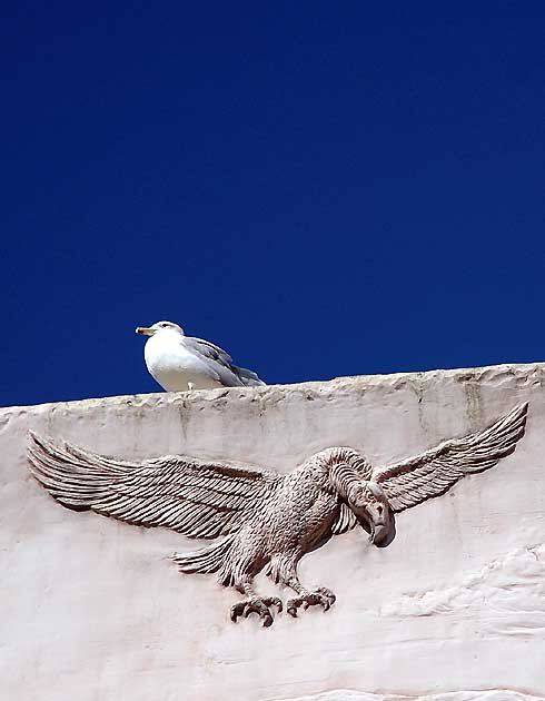 Seagull with frieze at the Page Museum, at the La Brea Tar Pits, Wilshire Boulevard, Los Angeles