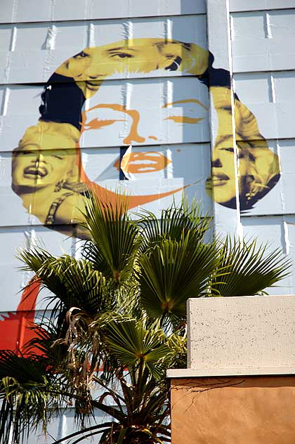Marilyn Monroe graphic - building warp, Hollywood Boulevard at La Brea - part of a marketing campaign for Sunsilk hair products