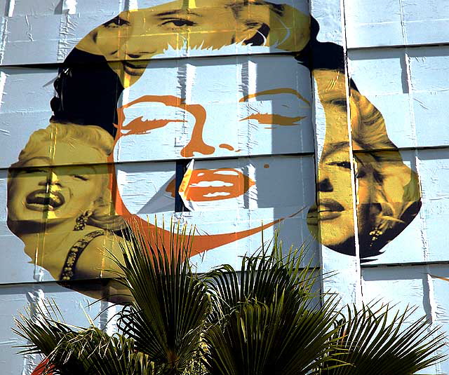 Marilyn Monroe graphic - building warp, Hollywood Boulevard at La Brea - part of a marketing campaign for Sunsilk hair products