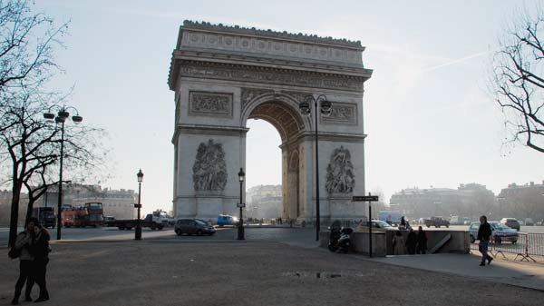 The Arc de Triomphe - morning on Friday, after the big morning jam around the Etoile is over and traffic is fluid enough to be exciting - 