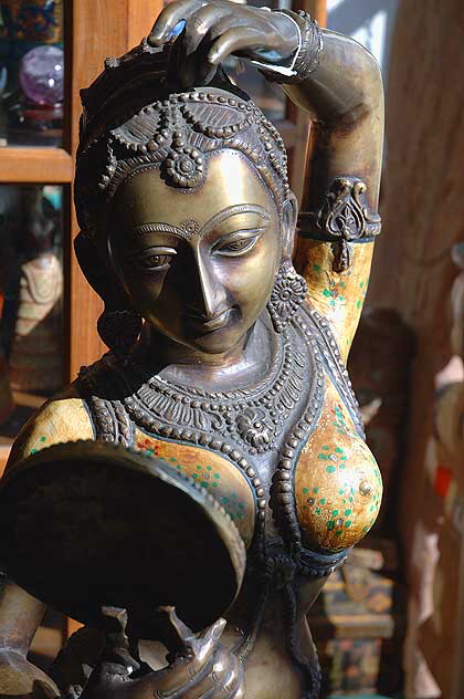 Indian figure with mirror at Objets d'Art & Spirit - 7529 Sunset Boulevard, Hollywood 
