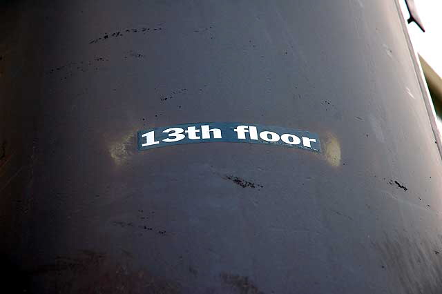 Sticker on pole - 13th Floor - Sunset at Formosa, Hollywood
