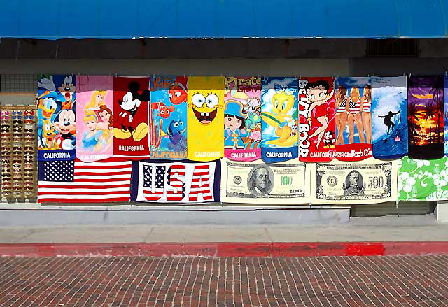 Display of beach towels for sale, Venice Beach 