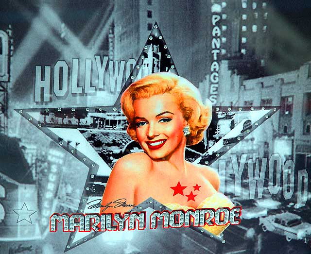 Marilyn Monroe rhinestone purse in shop window, Hollywood Boulevard